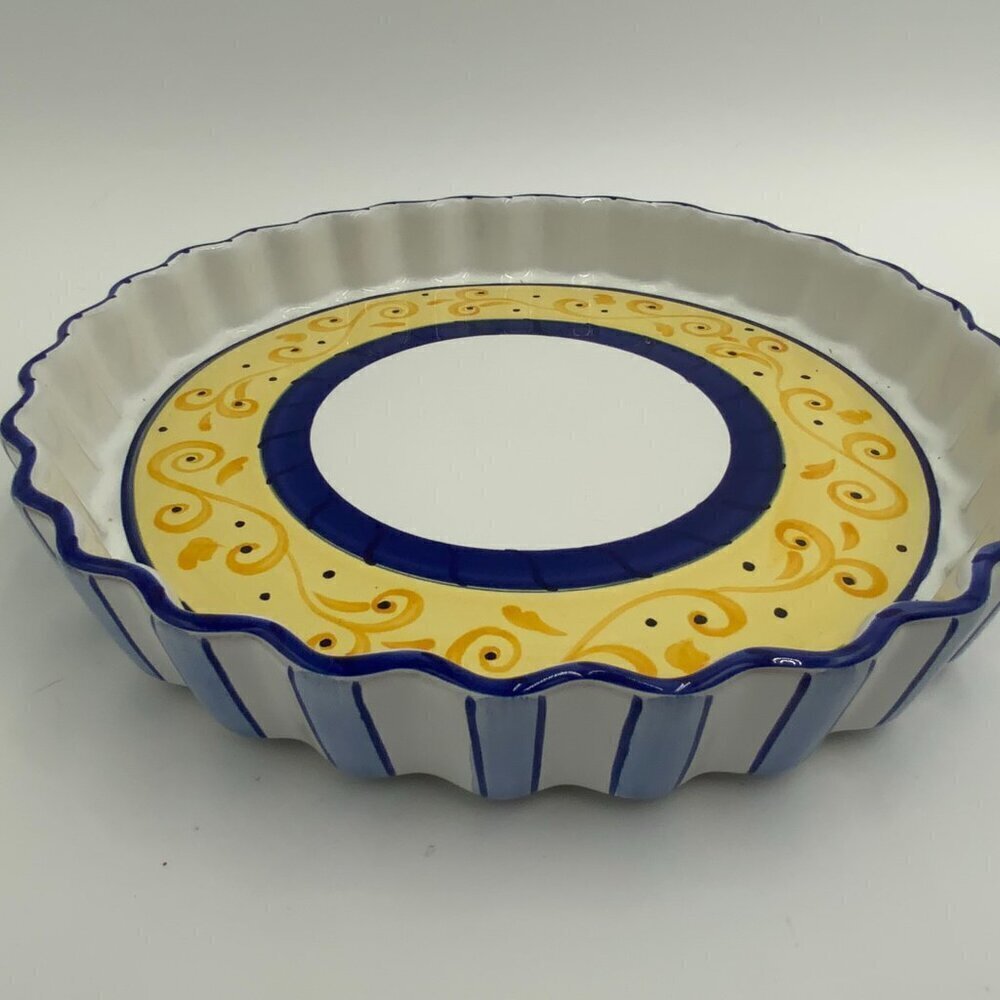2001 Elizabeth Roache for Village Pottery Herend Hungary Quiche Dish - Picture 2 of 5
